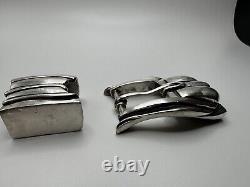 Heavy Vintage Sterling Silver Brutalist Belt Buckle Fits 1 Inch Belts
