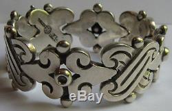 Hector Aguilar Vintage Mexico Weighty Sterling Silver Fertility Bracelet