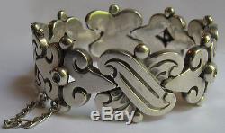 Hector Aguilar Vintage Mexico Weighty Sterling Silver Fertility Bracelet