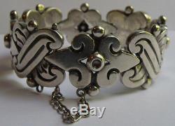 Hector Aguilar Vintage Mexico Weighty Sterling Silver Fertility Bracelet