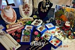 Huge Lot Vintage Rhinestone Purple Fun Beads & Flowers Parure 80+ More Sale! #17