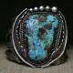 Huge Vintage Native American Navajo Turquoise Sterling Silver Cuff Bracelet 126g