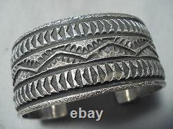 Intense Vintage Navajo Sterling Silver Bracelet Native American Old