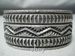 Intense Vintage Navajo Sterling Silver Bracelet Native American Old