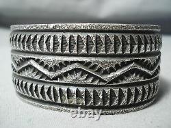 Intense Vintage Navajo Sterling Silver Bracelet Native American Old