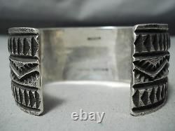 Intense Vintage Navajo Sterling Silver Bracelet Native American Old