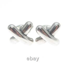JAMES AVERY 925 Sterling Silver Vintage Puffy Letter X Kisses Cufflinks