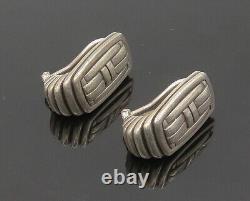 JOHN HARDY 925 Silver Vintage Fluted Detail Non Pierce Earrings EG10794