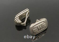 JOHN HARDY 925 Silver Vintage Fluted Detail Non Pierce Earrings EG10794