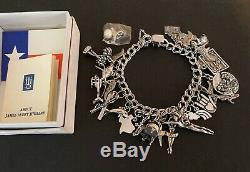 James Avery Vintage Silver Charms + Bracelet Texas Rainbow Heart Hand Piano