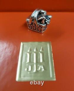 James Avery Vintage & Very Rare Retired Sterling Silver Picnic Basket charm