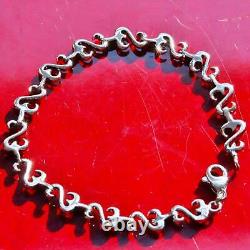 Jayne Seymour 925 sterling silver bracelet 7.5 open hearts vintage 13.2gr jwbr