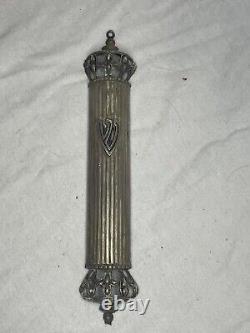 Judaica Sterling Silver Mezuzah Holder, Gorgeous Crowned Shape, vintage