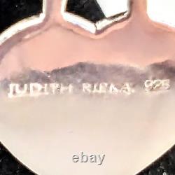 Judith Ripka Sterling Silver Heart Charm Link Vintage Bracelet 50 Grams 7.5