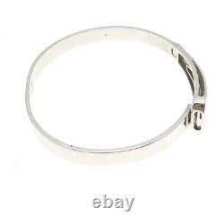 KEISER 925 Sterling Silver Vintage Modernist Hinged Bangle Bracelet 7.5