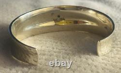 LOIS HILL RARE Vintage 2 Tone Sterling Cuff Bracelet LH Signature Scroll Design