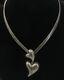 Los Balesteros 925 Silver Vintage Oxidized Love Heart Collar Necklace Ne1630