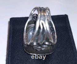 Labradorite 925 Silver Israel PZ Size 7 Handcrafted Vintage