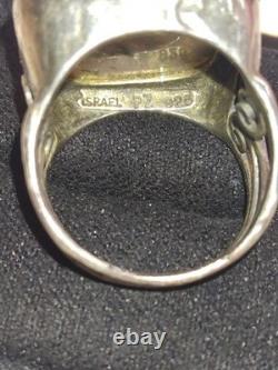 Labradorite 925 Silver Israel PZ Size 7 Handcrafted Vintage