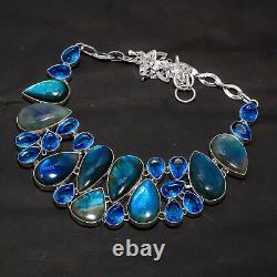 Labradorite Gemstone Silver Necklace 925 Sterling Silver Labradorite Necklace