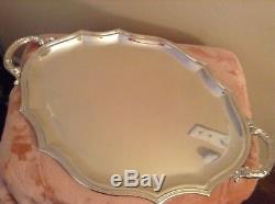 Large Vintage 22 1\4 Sterling Silver Tea/serving Tray With Handles. Excellent