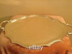Large Vintage 22 1\4 Sterling Silver Tea/serving Tray With Handles. Excellent