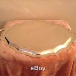 Large Vintage 22 1\4 Sterling Silver Tea/serving Tray With Handles. Excellent