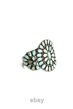 Larry Moses Begay Womens Vintage Sterling Silver Turquoise Cuff Bracelet