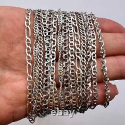 Lot 7 Vintage Sterling Silver 925 Chain Necklace Jewelry Stamped NOT Scrap 50 gr