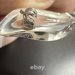 Lovely Vintage Estate Sterling Silver Leaf Spray Pin Brooch 1 5/8 X 1 3/8