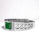 Lustrous Emerald Square Cut With 925 Sterling Silver Ring For Men's #b49