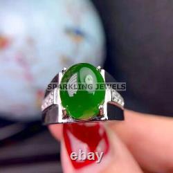 Lustrous Green Onyx Oval Cut With 925 Sterling Silver Ring For Men #C266