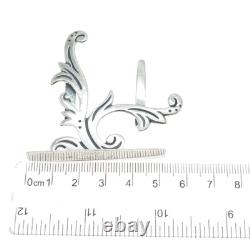 MARICELA 925 Sterling Silver Vintage Mexico Modernist Floral Place Card Holder