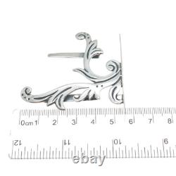 MARICELA 925 Sterling Silver Vintage Mexico Modernist Floral Place Card Holder