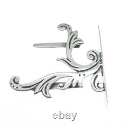 MARICELA 925 Sterling Silver Vintage Mexico Modernist Floral Place Card Holder