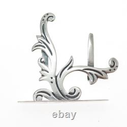 MARICELA 925 Sterling Silver Vintage Mexico Modernist Floral Place Card Holder