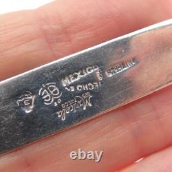 MARICELA 925 Sterling Silver Vintage Mexico Modernist Floral Place Card Holder