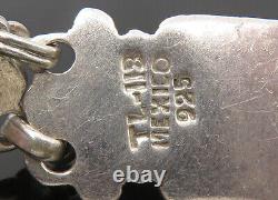 MEXICO 925 Silver Vintage Amethyst Twist Detail Chain Bracelet BT8806