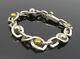 Mexico 925 Silver Vintage Shiny Two Tone Infinity Link Chain Bracelet Bt3998