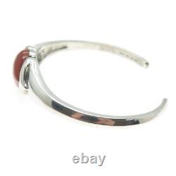 MICHELLE ALBALA Sterling Silver Vintage Real Red Jasper Adjustable Bracelet 7