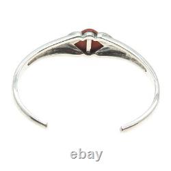 MICHELLE ALBALA Sterling Silver Vintage Real Red Jasper Adjustable Bracelet 7