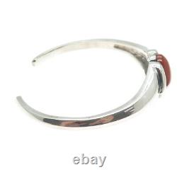 MICHELLE ALBALA Sterling Silver Vintage Real Red Jasper Adjustable Bracelet 7