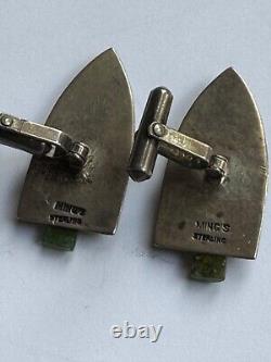 MING Vintage Sterling Jade Cufflinks