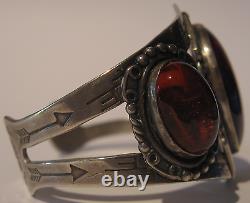 Magnificent Vintage Navajo Indian Sterling Silver Dragons Breath Cuff Bracelet