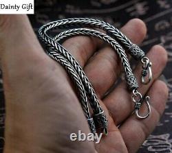 Men /Women 925 Sterling Silver Vintage 5 mm Square Braid Chain Hand Bracelet 8
