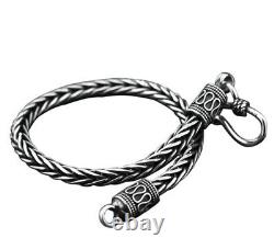 Men /Women 925 Sterling Silver Vintage 5 mm Square Braid Chain Hand Bracelet 8