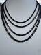 Men's Black Simulated Diamonds Tennis Chain Solid 925 Sterling Silver Single Row