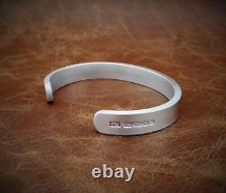 Men's Gents Solid 925 Silver Heavy Vintage Matte Look Torque Bangle Bracelet