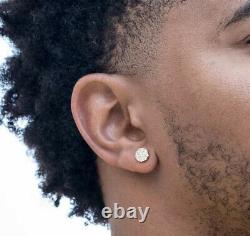 Mens Iced Gold Honey Comb Hip Hop Flower Set Cluster Stud Screw Back Earrings