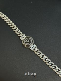 Mens Sterling Silver Cuban Bracelet Oxized Curb Chain Men Bracelet